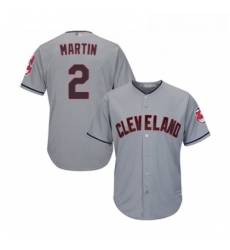 Youth Cleveland Indians 2 Leonys Martin Replica Grey Road Cool Base Baseball Jersey 