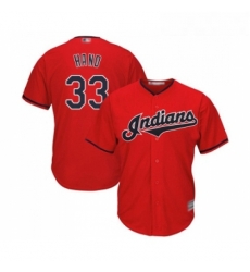 Youth Cleveland Indians 33 Brad Hand Replica Scarlet Alternate 2 Cool Base Baseball Jersey 