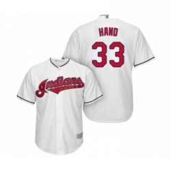 Youth Cleveland Indians 33 Brad Hand Replica White Home Cool Base Baseball Jersey 