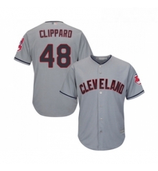 Youth Cleveland Indians 48 Tyler Clippard Replica Grey Road Cool Base Baseball Jersey 