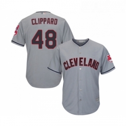 Youth Cleveland Indians 48 Tyler Clippard Replica Grey Road Cool Base Baseball Jersey 