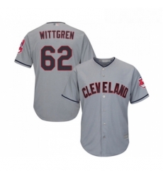 Youth Cleveland Indians 62 Nick Wittgren Replica Grey Road Cool Base Baseball Jersey 