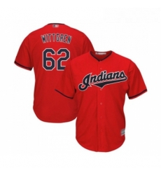 Youth Cleveland Indians 62 Nick Wittgren Replica Scarlet Alternate 2 Cool Base Baseball Jersey 