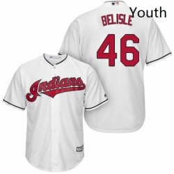 Youth Majestic Cleveland Indians 46 Matt Belisle Authentic White Home Cool Base MLB Jersey 