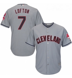 Youth Majestic Cleveland Indians 7 Kenny Lofton Authentic Grey Road Cool Base MLB Jersey