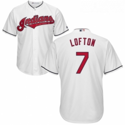 Youth Majestic Cleveland Indians 7 Kenny Lofton Authentic White Home Cool Base MLB Jersey