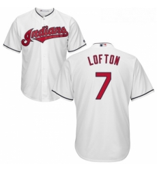Youth Majestic Cleveland Indians 7 Kenny Lofton Replica White Home Cool Base MLB Jersey