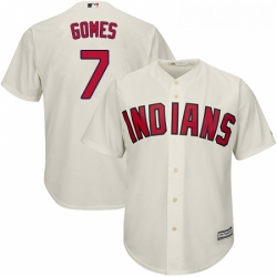 Youth Majestic Cleveland Indians 7 Yan Gomes Authentic Cream Alternate 2 Cool Base MLB Jersey