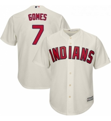 Youth Majestic Cleveland Indians 7 Yan Gomes Replica Cream Alternate 2 Cool Base MLB Jersey