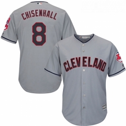 Youth Majestic Cleveland Indians 8 Lonnie Chisenhall Authentic Grey Road Cool Base MLB Jersey