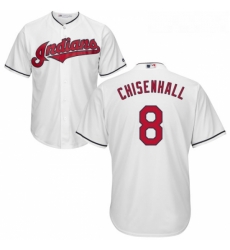 Youth Majestic Cleveland Indians 8 Lonnie Chisenhall Authentic White Home Cool Base MLB Jersey