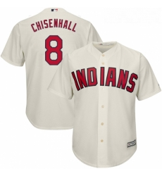 Youth Majestic Cleveland Indians 8 Lonnie Chisenhall Replica Cream Alternate 2 Cool Base MLB Jersey
