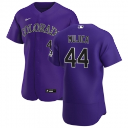 Men Colorado Rockies 44 Jose Mujica Men Nike Purple Alternate 2020 Flex Base Player MLB Jersey