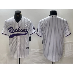 Men Colorado Rockies Blank White Cool Base Stitched Baseball Jersey