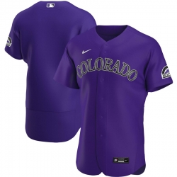 Men Colorado Rockies Men Nike Purple Alternate 2020 Flex Base Team MLB Jersey