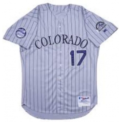Men Colorado Rockies Told helton #17 purple strips stitched MLB Jersey