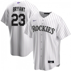 Men Nike Colorado Rockies Kris Bryant #23 White Cool Base Stitched Baseball Jersey