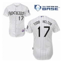 Mens Majestic Colorado Rockies 17 Todd Helton Replica White Home Cool Base MLB Jersey