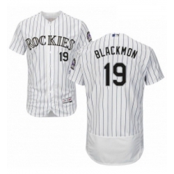 Mens Majestic Colorado Rockies 19 Charlie Blackmon White Home Flex Base Authentic Collection MLB Jersey