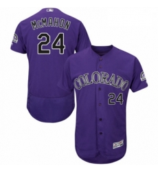 Mens Majestic Colorado Rockies 24 Ryan McMahon Purple Alternate Flex Base Authentic Collection MLB Jersey
