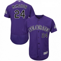 Mens Majestic Colorado Rockies 24 Ryan McMahon Purple Alternate Flex Base Authentic Collection MLB Jersey