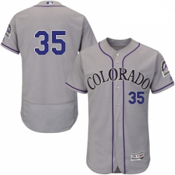 Mens Majestic Colorado Rockies 35 Chad Bettis Grey Flexbase Authentic Collection MLB Jersey