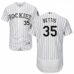 Mens Majestic Colorado Rockies 35 Chad Bettis White Flexbase Authentic Collection MLB Jersey