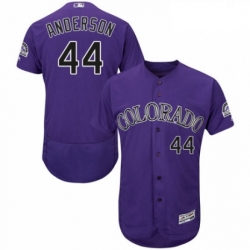 Mens Majestic Colorado Rockies 44 Tyler Anderson Purple Alternate Flex Base Authentic Collection MLB Jersey