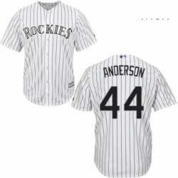Mens Majestic Colorado Rockies 44 Tyler Anderson Replica White Home Cool Base MLB Jersey 