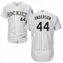 Mens Majestic Colorado Rockies 44 Tyler Anderson White Home Flex Base Authentic Collection MLB Jersey