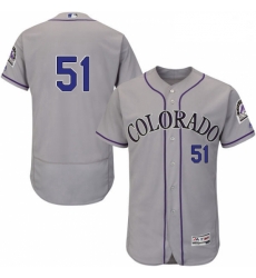 Mens Majestic Colorado Rockies 51 Jake McGee Grey Road Flex Base Authentic Collection MLB Jersey