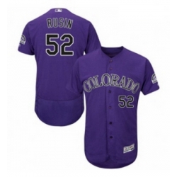 Mens Majestic Colorado Rockies 52 Chris Rusin Purple Alternate Flex Base Authentic Collection MLB Jersey