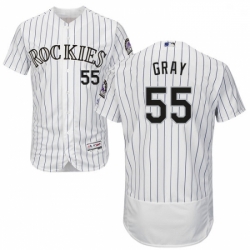 Mens Majestic Colorado Rockies 55 Jon Gray White Flexbase Authentic Collection MLB Jersey