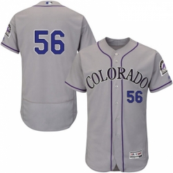 Mens Majestic Colorado Rockies 56 Greg Holland Grey Flexbase Authentic Collection MLB Jersey