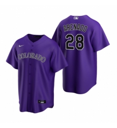 Mens Nike Colorado Rockies 28 Nolan Arenado Purple Alternate Stitched Baseball Jerse