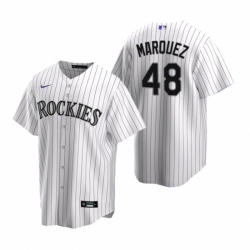 Mens Nike Colorado Rockies 48 German Marquez White Home Stitched Baseball Jersey