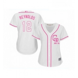 Womens Colorado Rockies 12 Mark Reynolds Replica White Fashion Cool Base Baseball Jersey 