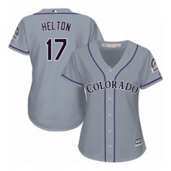 Womens Majestic Colorado Rockies 17 Todd Helton Authentic Grey Road Cool Base MLB Jersey