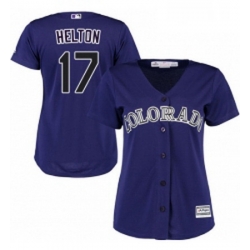 Womens Majestic Colorado Rockies 17 Todd Helton Authentic Purple Alternate 1 Cool Base MLB Jersey