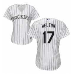 Womens Majestic Colorado Rockies 17 Todd Helton Replica White Home Cool Base MLB Jersey