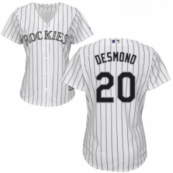 Womens Majestic Colorado Rockies 20 Ian Desmond Authentic White Home Cool Base MLB Jersey