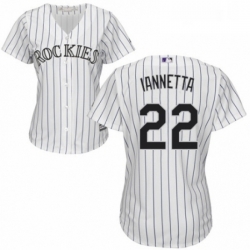 Womens Majestic Colorado Rockies 22 Chris Iannetta Authentic White Home Cool Base MLB Jersey 