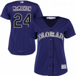 Womens Majestic Colorado Rockies 24 Ryan McMahon Authentic Purple Alternate 1 Cool Base MLB Jersey 