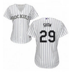 Womens Majestic Colorado Rockies 29 Bryan Shaw Authentic White Home Cool Base MLB Jersey 