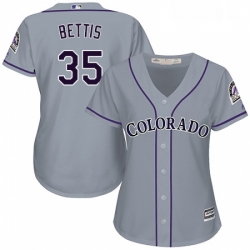 Womens Majestic Colorado Rockies 35 Chad Bettis Authentic Grey Road Cool Base MLB Jersey