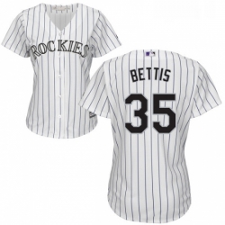 Womens Majestic Colorado Rockies 35 Chad Bettis Authentic White Home Cool Base MLB Jersey