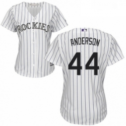 Womens Majestic Colorado Rockies 44 Tyler Anderson Replica White Home Cool Base MLB Jersey 