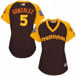 Womens Majestic Colorado Rockies 5 Carlos Gonzalez Authentic Brown 2016 All Star National League BP Cool Base MLB Jersey