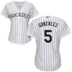 Womens Majestic Colorado Rockies 5 Carlos Gonzalez Authentic White Home Cool Base MLB Jersey