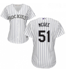 Womens Majestic Colorado Rockies 51 Jake McGee Replica White Home Cool Base MLB Jersey